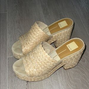 Dolce Vita Tan Woven Platform Sandals